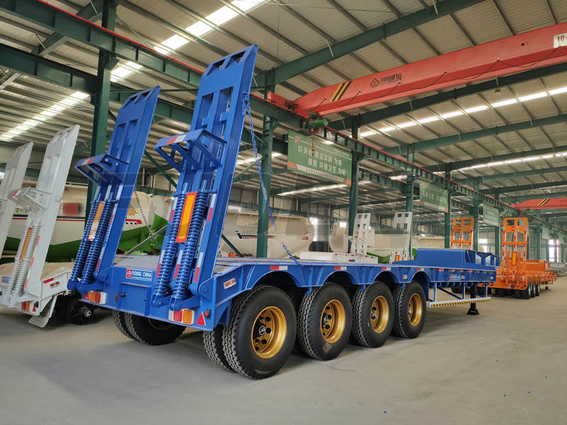 4 axles 80ton low bed trailer