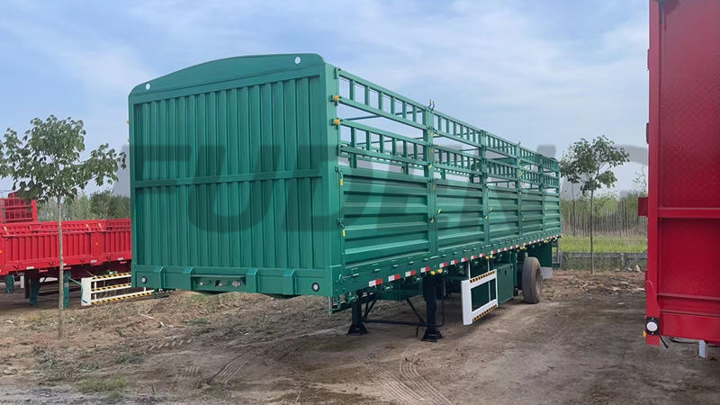 3 axles fence cargo semi trailer
