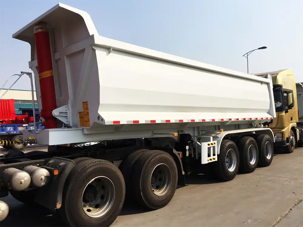 Fuwa axles 28 cubic meter U shape end dumper semi trailer